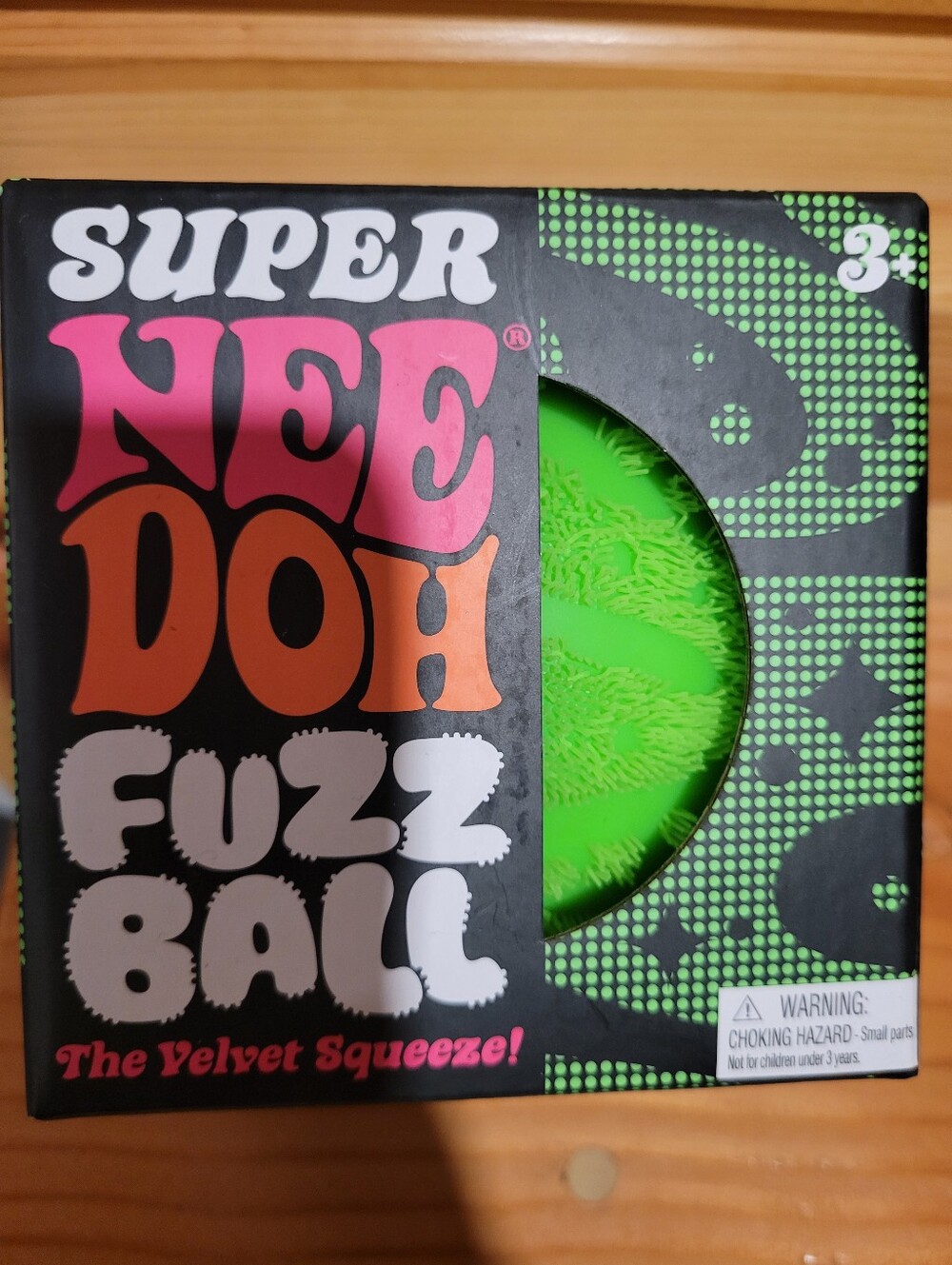 Needoh SUPER Fuzz Ball Velvet Squeeze - Green Jumbo Sized